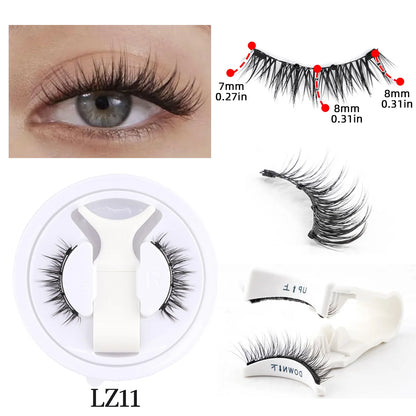 Hot Magnetic Eyelashes Set 1 Pair Reusable No Glue Needed False Eyelashes with Magnetic Tweezers Curly Faux Lashes Makeup Tool
